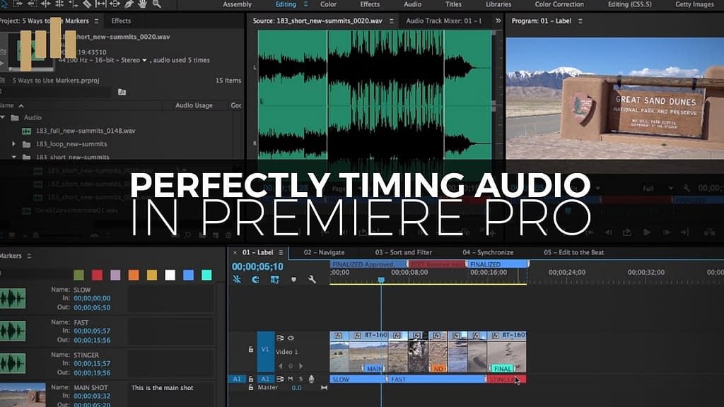 premiere pro sync audio and video